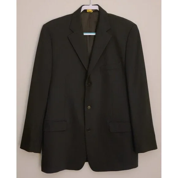 Roberto Villini Mens Wool Blend Blazer Jacket 42L Gray 3-Button SK Famous Brands - Picture 2 of 7